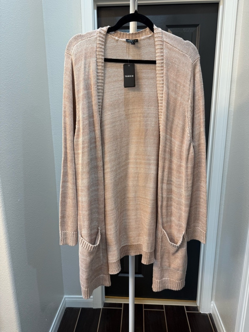 torrid Beige Open-Front Pocket Cardigan